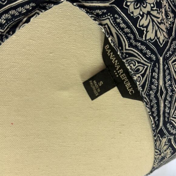 Banana Republic Cinch Waist Navy and White Tank Blouse Size S - office 2 evening - Picture 6 of 9